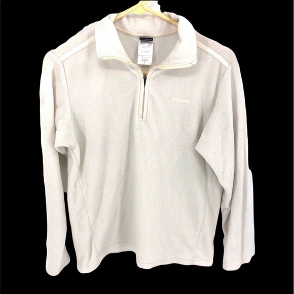 Patagonia 1/4 Zip Fleece Pullover Jacket Top Ivory White Size Small - Picture 1 of 7